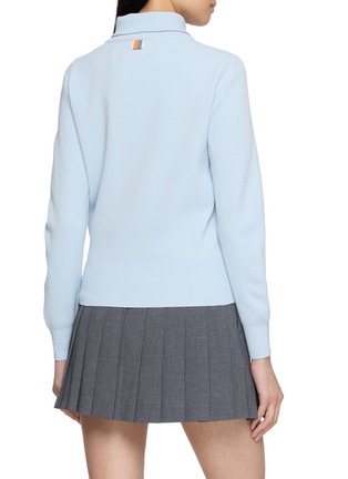 Back View - Click To Enlarge - SOUTHCAPE - Half Zip Collar Knit Sweater