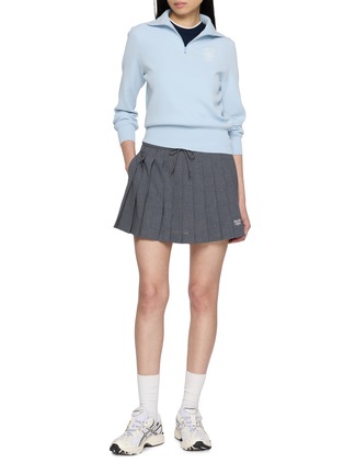 Figure View - Click To Enlarge - SOUTHCAPE - Half Zip Collar Knit Sweater