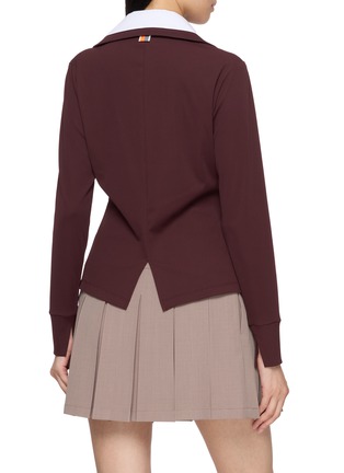 Back View - Click To Enlarge - SOUTHCAPE - Long Sleeve Cool Touch Layered Collar Top