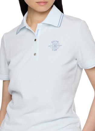  - SOUTHCAPE - Embossed Waffle Texture Color Block Collar Polo Shirt