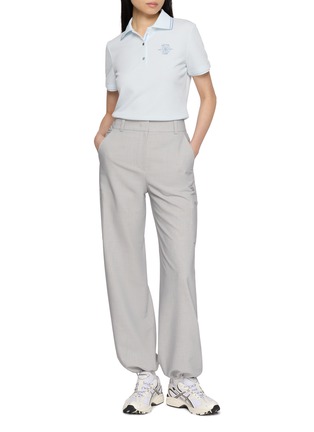 Figure View - Click To Enlarge - SOUTHCAPE - Embossed Waffle Texture Color Block Collar Polo Shirt