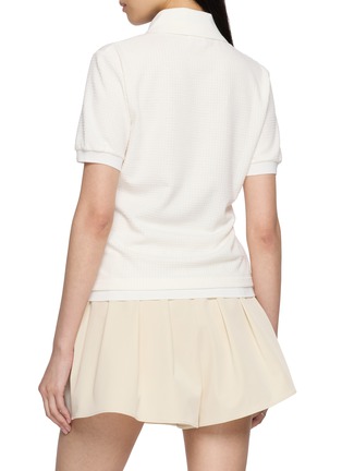 Back View - Click To Enlarge - SOUTHCAPE - Embossed Waffle Texture Polo Shirt