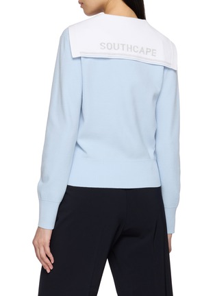 Back View - Click To Enlarge - SOUTHCAPE - Sailor Collar Knit Cardigan