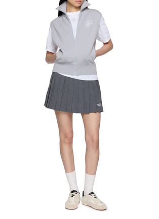 Figure View - Click To Enlarge - SOUTHCAPE - Half Neck Zip Up Wool Knit Vest