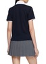 Back View - Click To Enlarge - SOUTHCAPE - Short Sleeve Contrast Collar Knit Top