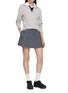 Figure View - Click To Enlarge - SOUTHCAPE - Short Sleeve Contrast Collar Knit Top