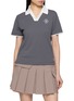 Main View - Click To Enlarge - SOUTHCAPE - Short Sleeve Open Collar Textured Knit Top