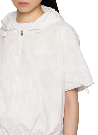  - SOUTHCAPE - Short Sleeve Blossom Pattern Hooded Zip Up Jacket