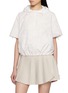 SOUTHCAPE Short Sleeve Blossom Pattern Hooded Zip Up Jacket