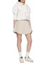 Figure View - Click To Enlarge - SOUTHCAPE - Short Sleeve Blossom Pattern Hooded Zip Up Jacket