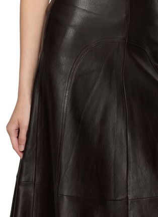  - MON&PAU - Panelled A-Line Leather Maxi Skirt