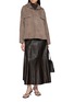 Figure View - Click To Enlarge - MON&PAU - Panelled A-Line Leather Maxi Skirt