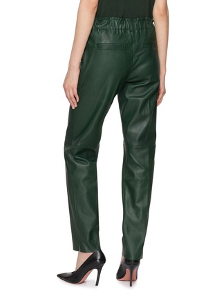 Back View - Click To Enlarge - MON&PAU - Lettuce Trim Elastic Waist Leather Pants