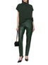 Figure View - Click To Enlarge - MON&PAU - Lettuce Trim Elastic Waist Leather Pants