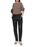 Figure View - Click To Enlarge - MON&PAU - Lettuce Trim Elastic Waist Leather Pants