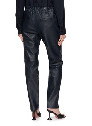 Back View - Click To Enlarge - MON&PAU - Lettuce Trim Elastic Waist Leather Pants