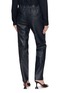 Back View - Click To Enlarge - MON&PAU - Lettuce Trim Elastic Waist Leather Pants