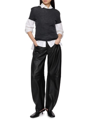 Figure View - Click To Enlarge - MON&PAU - Curved Leg Leather Pants