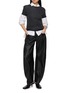 Figure View - Click To Enlarge - MON&PAU - Curved Leg Leather Pants