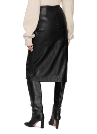 Back View - Click To Enlarge - MON&PAU - Ruched Front Leather Pencil Skirt