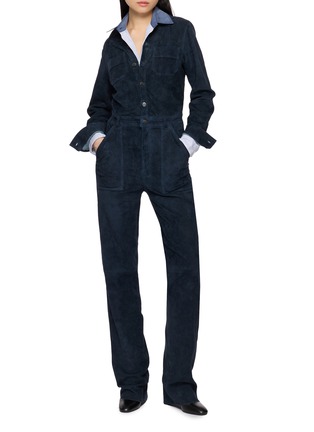 Figure View - Click To Enlarge - MON&PAU - Long Sleeves Suede Jumpsuit