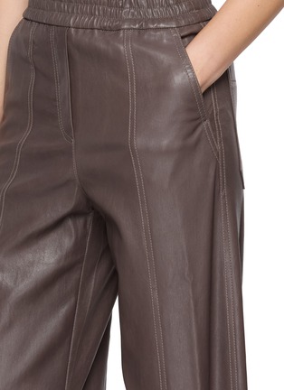  - MON&PAU - Elastic Waistband Straight Leg Leather Pants