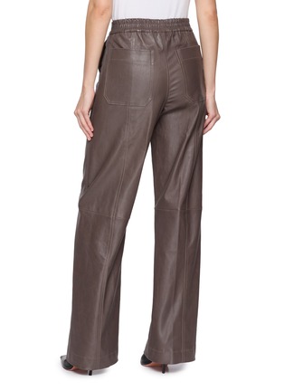 Back View - Click To Enlarge - MON&PAU - Elastic Waistband Straight Leg Leather Pants