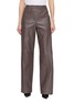 MON&PAU Elastic Waistband Straight Leg Leather Pants