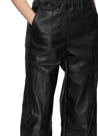  - MON&PAU - Elastic Waist Straight Leg Leather Pants