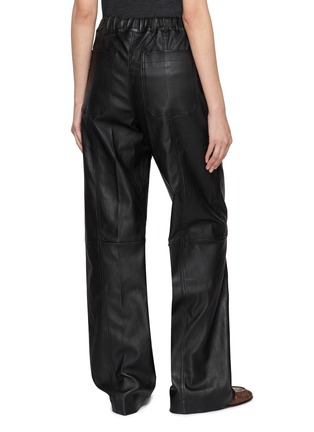 Back View - Click To Enlarge - MON&PAU - Elastic Waist Straight Leg Leather Pants
