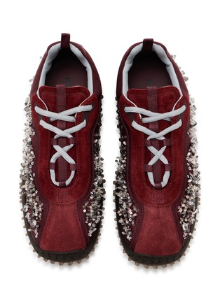 Detail View - Click To Enlarge - MIU MIU - Bubble Embroidered Crystal Women's Sneakers