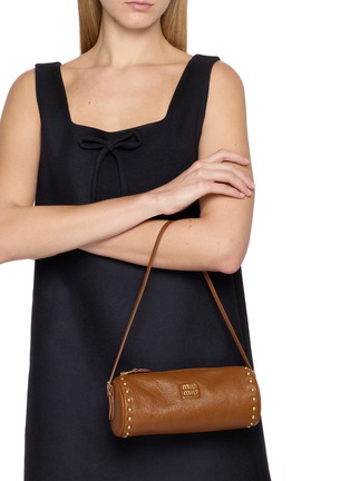 Figure View - Click To Enlarge - MIU MIU - Studded Leather Pouch Bag