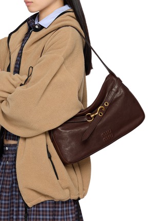 Figure View - Click To Enlarge - MIU MIU - Aventure Suede Hobo Bag