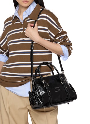 Front View - Click To Enlarge - MIU MIU - Small Leather Bowling Tote Bag
