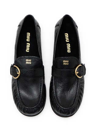 Detail View - Click To Enlarge - MIU MIU - Grained Leather Mocassini Loafers