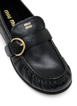 Detail View - Click To Enlarge - MIU MIU - Grained Leather Mocassini Loafers