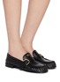Figure View - Click To Enlarge - MIU MIU - Grained Leather Mocassini Loafers