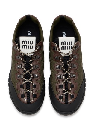 Detail View - Click To Enlarge - MIU MIU - Nylon Ripstop Alpine Laces Women's Sneakers