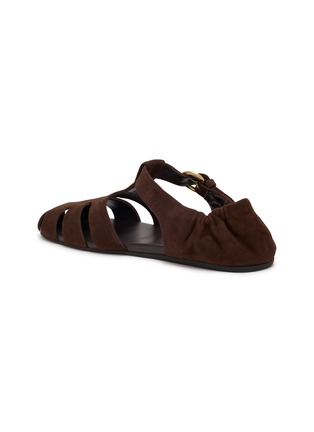 Detail View - Click To Enlarge - MIU MIU - Ruches Fisherman Suede Snadals