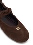 Detail View - Click To Enlarge - MIU MIU - Ruches suede ballerinas