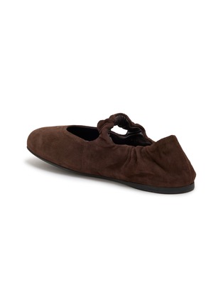 Detail View - Click To Enlarge - MIU MIU - Ruches suede ballerinas
