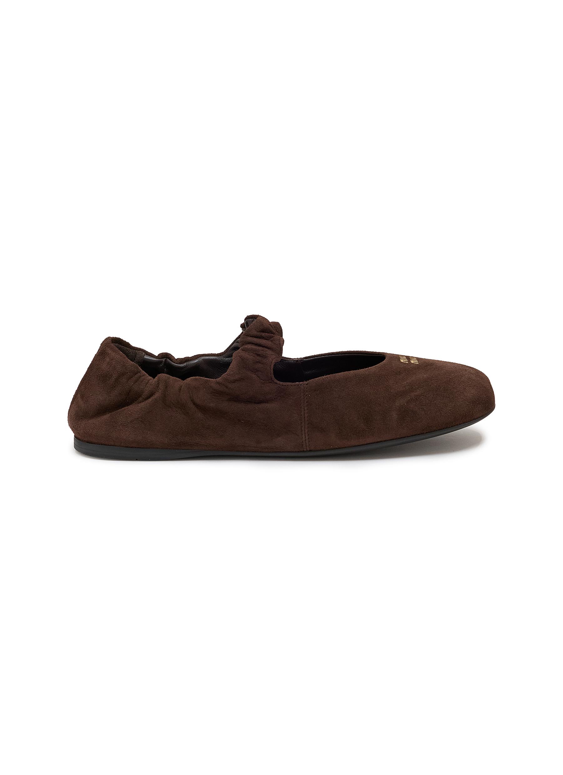 MIU MIU | Ruches suede ballerinas | Women | Lane Crawford