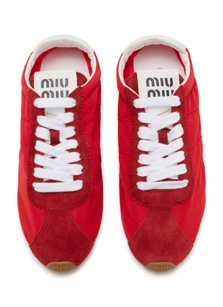 Detail View - Click To Enlarge - MIU MIU - Plume Suede Women's Sneakers