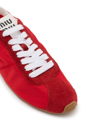 Detail View - Click To Enlarge - MIU MIU - Plume Suede Women's Sneakers