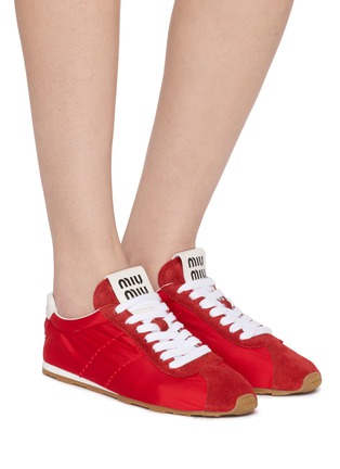 Figure View - Click To Enlarge - MIU MIU - Plume Suede Women's Sneakers