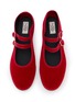 Detail View - Click To Enlarge - C.R.B. - Grosgrain Trim Velvet Mary Jane Flats