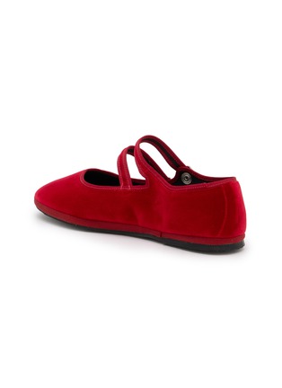  - C.R.B. - Grosgrain Trim Velvet Mary Jane Flats