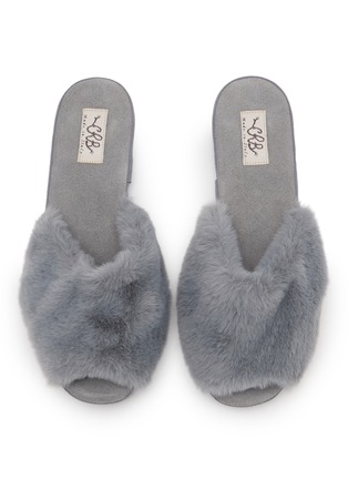 Detail View - Click To Enlarge - C.R.B. - Open-Toe Faux Fur Slippers 