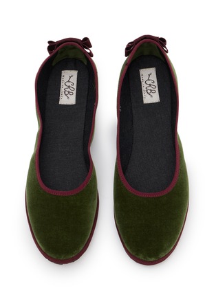 Detail View - Click To Enlarge - C.R.B. - Grosgrain Trim Velvet Ballerina Flats