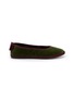 C.R.B. Grosgrain Trim Velvet Ballerina Flats